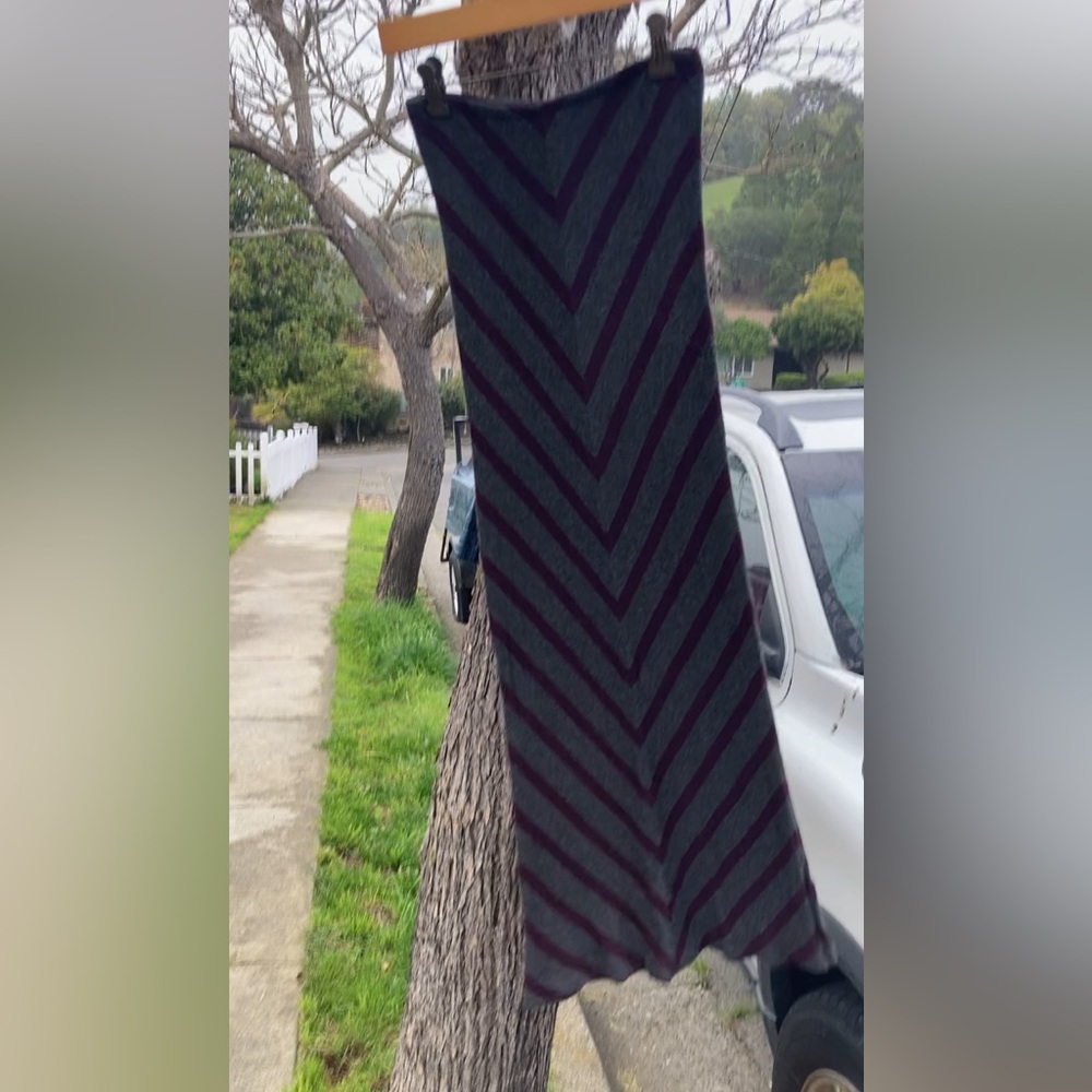 Strapless Gray and Purple Chevron Dress